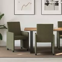 Valgomojo Kėdės su Ratukais 2 pcs Armijos žalia 57 x 66 x 94 cm