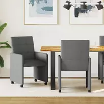 Valgomojo Kėdės su Ratukais 2 pcs Tamsiai pilka 58 x 65 x 94 cm