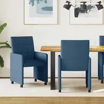 Valgomojo Kėdės su Ratukais 2 pcs Mėlyna 58 x 65 x 94 cm