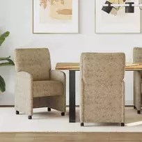 Valgomojo Kėdės su Ratukais su ratais 2 pcs Šviesiai pilka
