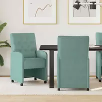 Valgomojo Kėdės su Ratukais 2 pcs jūros žalia 58 x 67 x 97 cm