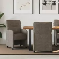 Valgomojo Kėdės su Ratukais 2 pcs Tamsiai pilka 57 x 67 x 95 cm