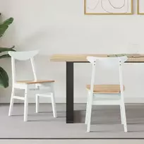 Valgomojo kėdės 2 pcs Balta 42 x 47.5 x 81 cm