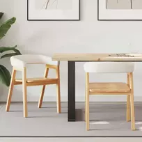 Valgomojo kėdės 2 pcs Natūrali 54 x 57 x 73 cm