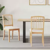 Valgomojo kėdės 2 pcs Natūrali 50 x 52,5 x 91 cm