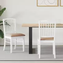 Valgomojo kėdės 2 pcs Balta 50 x 52,5 x 91 cm