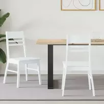 Valgomojo kėdės 2 pcs Balta 43 x 54 x 89 cm Kietas gumos medis