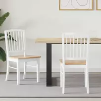 Valgomojo kėdės 2 pcs Balta 50 x 52,5 x 91 cm