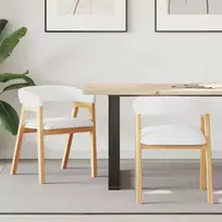 Valgomojo kėdės 2 pcs Natūrali 54 x 57 x 73 cm