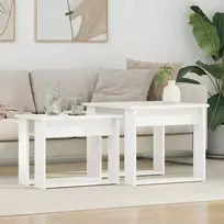 Kavos staliuko komplektas 2 vnt. Balta 50 x 52 x 42 cm