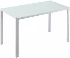 HOMCOM Valgomasis stalas, virtuvės stalas, didelis stalas, modernaus dizaino, 120 cm x 60 cm x 75 cm, Balta