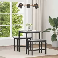 Valgomieji stalai 60 x 60 x 75 cm Apdirbta mediena Pilka Sonoma
