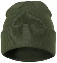 Malfini As Unisex megzta kepurė MALFINI Beanie 315 Khaki – klasikinis žieminis modelis