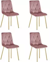 VALORA TYRA kėdė - elegantiškas rožinio aksomo apmušalas x 4