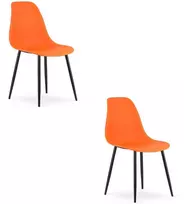 Valora Leobert WAT kėdė, oranžinės / juodos kojos x 2