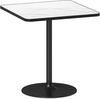 Aosom Valgomasis stalas, 70x70x76 cm, balta, marmuro efektas