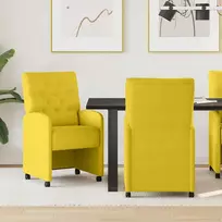 Valgomojo Kėdės su Ratukais 2 pcs Geltona 58 x 67 x 97 cm