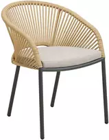 House Nordic Valgomojo kėdė Novella, 63.5x57.5x77 cm, smėlio spalvos, aliuminis