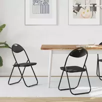 Sulankstoma kėdė 2 pcs Juodas 48 x 43,5 x 81 cm Dirbtinė oda