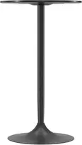 HOMCOM baro stalas, stovimas stalas, valgomojo stalas, apvalus prekystalio stalas, virtuvės stalas svetainei, valgomajam, plieno, juodas, Ø60 x 102 cm