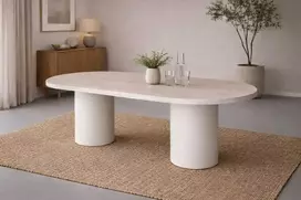 Venture Design Valgomojo stalas Narvik 100x200 cm Smėlio spalvos MDF