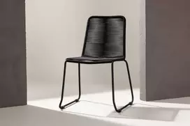 Venture Design Sulankstoma kėdė Lindos 44x40 cm Juoda Virvė Plienas
