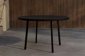 Venture Design Valgomojo stalas 120 cm Juodas Aliuminis