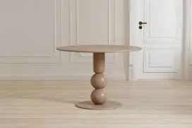 Venture Design Valgomojo stalas Boule MDF smėlio spalvos