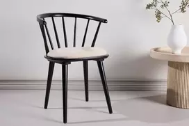 Venture Design Valgomojo kėdė Bobby 50x48 cm Juoda Smėlio Spalva Guminė Mediena