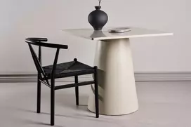 Venture Design Valgomojo stalas Lanzi 80x80x75 cm smėlio spalvos MDF