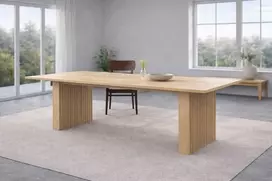 Venture Design Valgomojo stalas Humle 200x100x75 cm natūralaus kaučiuko medienos