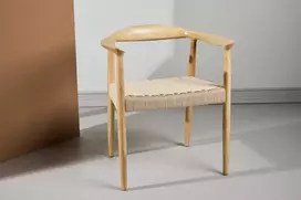 Venture Design Valgomojo kėdė Lovön 57x42x43 cm Balintos medienos spalvos Smėlio spalvos virvė Guminė mediena
