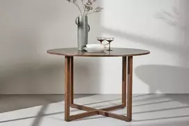 Venture Design Valgomojo stalas Durango 120x75 cm riešutas plienas MDF