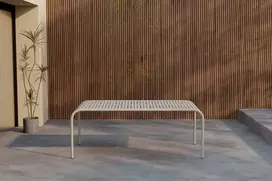 Venture Design Valgomojo stalas Borneo 100x200 cm Smėlio spalvos Aliuminis