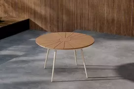 Venture Design Valgomojo stalas 120 cm smėlio spalvos polišalmas