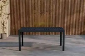 Venture Design Valgomojo stalas 160x240x100x75 cm Juodas Aliuminis