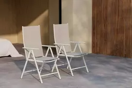 Venture Design Valgomojo kėdė Break smėlio spalvos, aliuminis, sulankstoma, reguliuojama atlošo dalis