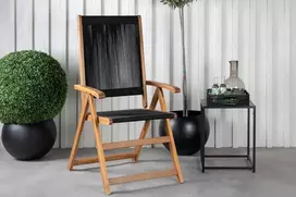 Venture Design Sulankstomas kėdė 47.5x52.5 cm Juoda virvė akacija