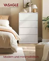 Songmics Komoda 40x60x97,4 cm Balta medžio drožlių plokštė