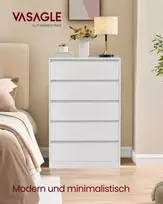 Songmics Komoda 40x60x97,4 cm Balta medžio drožlių plokštė