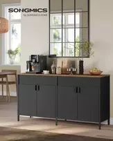 Songmics Laikymo spintelė 40x141x76 cm Ruda ir Juoda Plienas