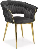 Veliūrinė prabangi Kėdė Glamour Juoda