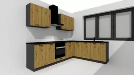 STOLKAR Cosmo Design ANIKA kitchen furniture set, artisan oak/graphite 2.0/2.6