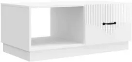 Kavos staliukas Itin blizgi balta 90 x 50 x 37 cm