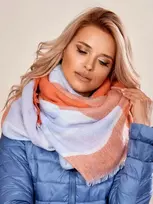 Oranžinės spalvos megztas moteriškas šalikas