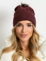 Bordo spalvos kepurė