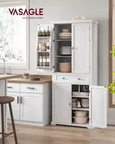 Songmics Virtuvės sandėliavimo spintelė 76x40x182 cm Balta MDF