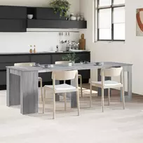Valgomojo stalas 240 x 85 x 75 cm Apdirbta mediena Pilka Sonoma