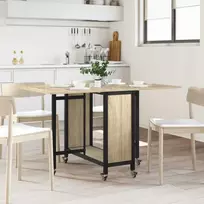 Sulankstomas valgomojo stalas su ratukais 130 x 80 x 76,5 cm