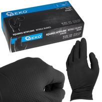 Darbo pirštinės vienkartinės Geko Solid Grip G75200, suaugusiems, juoda sp., XXL, 50 vnt.